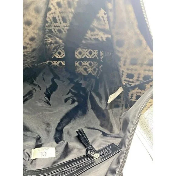 Day Birger et Mikkelson Gweneth Bag Tote Black Beige Travel Weekend Zipper - Picture 12 of 16